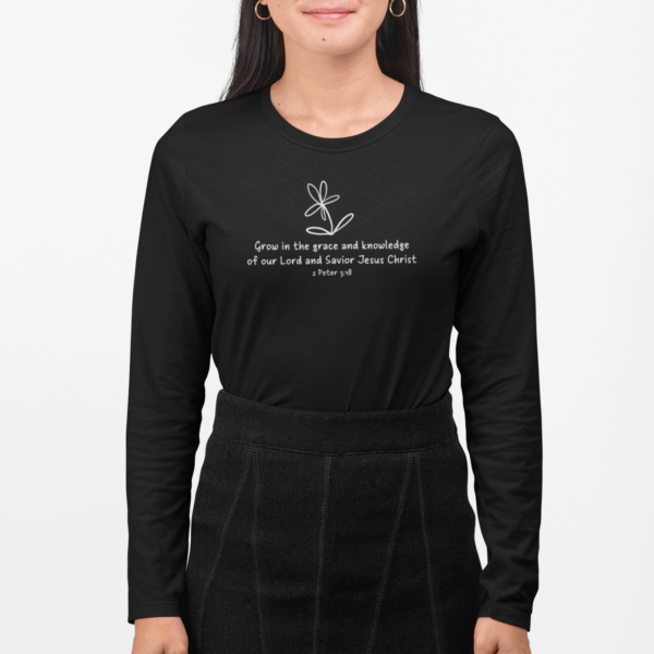 Grow in Grace Women's Long Sleeve T-Shirt black