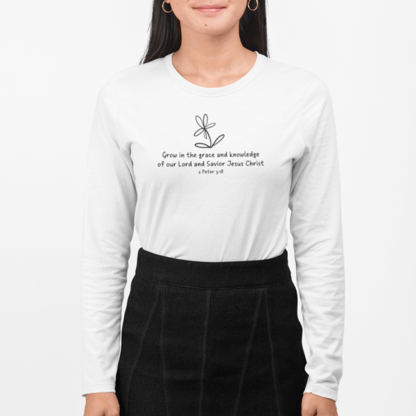 Grow in Grace Women's Long Sleeve T-Shirt - Image 3