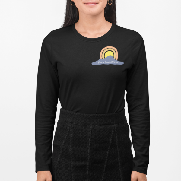 Great is Your Faithfulness Back Print Women's Long Sleeve T-Shirt - Image 2