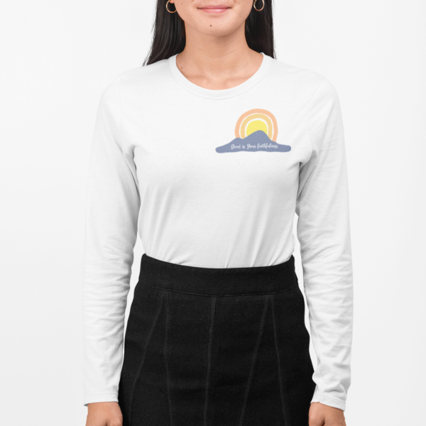 Great is Your Faithfulness Back Print Women's Long Sleeve T-Shirt - Image 4