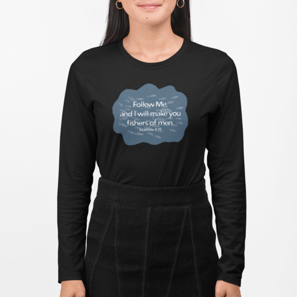 Fishers of men women's long sleeve t-shirt black