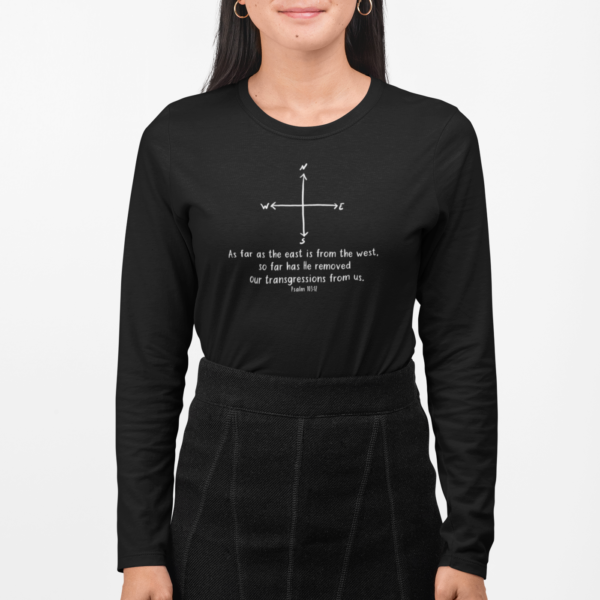East to West women's long sleeve t-shirt black