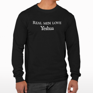 Real Men Love Yeshua men's long sleeve t-shirt black