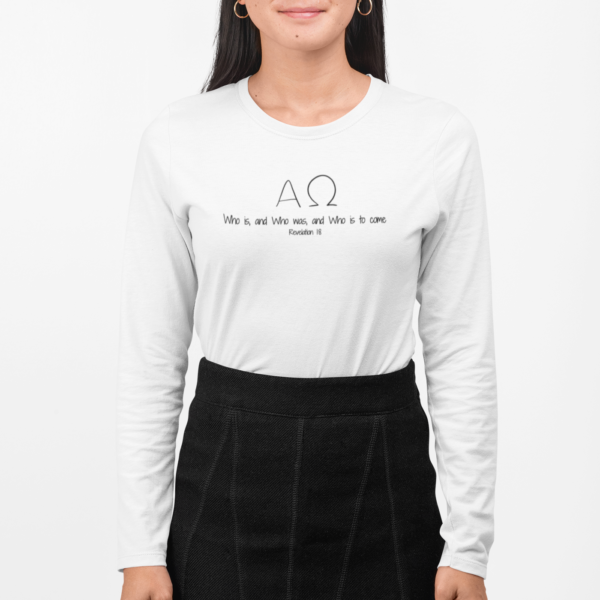 Aplha & Omega women's long sleeve t-shirt white