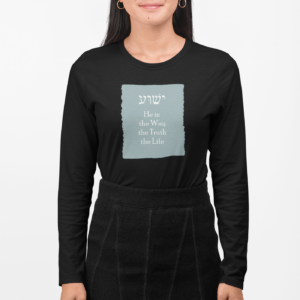 Way, Truth, & Life Hebrew Women's Long Sleeve T-Shirt black