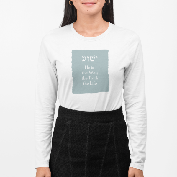Way, Truth, & Life Hebrew Women's Long Sleeve T-Shirt - Image 3