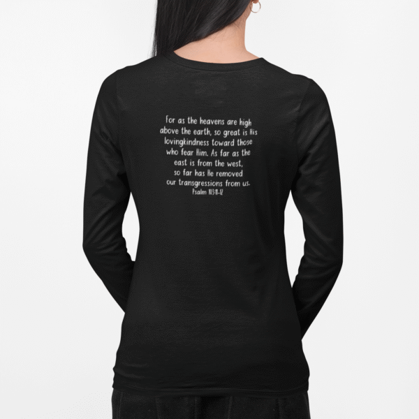 East to West Back Print Women's Long Sleeve T-Shirt - Image 3